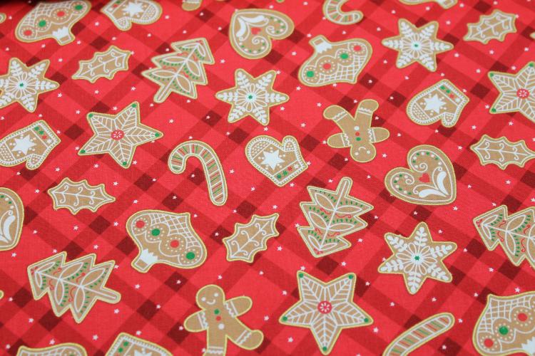 Patchworkbaumwolle „Vintage Holidays“ Lebkuchenfiguren by Michael Miller