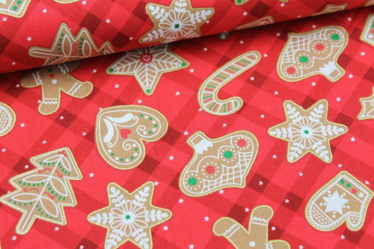 Patchworkbaumwolle „Vintage Holidays“ Lebkuchenfiguren by Michael Miller