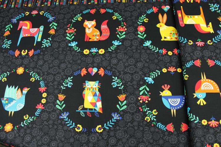 Patchwork „Folk Friends“ Panel