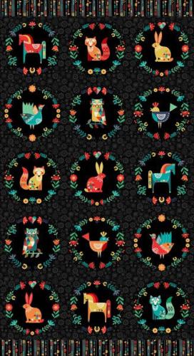 Patchwork „Folk Friends“ Panel
