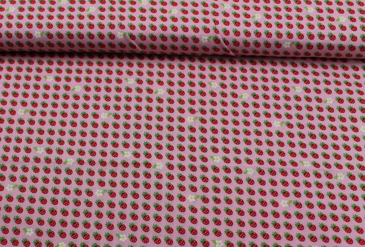 Patchworkbaumwolle „Petite Classics“ Erdbeeren rosa by Sevenberry