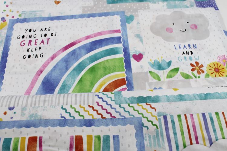 Patchworkbaumwolle „Raindrops & Sunshine“ Panel by Anne Rowan