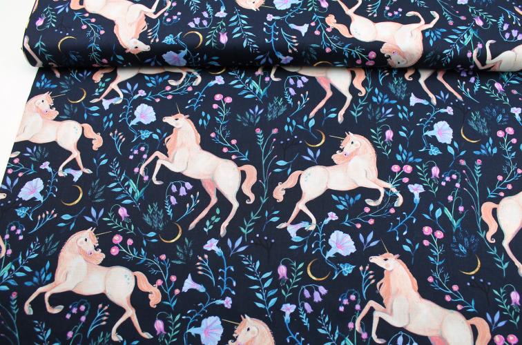 Patchworkbaumwolle „Unicorn Meadow“ Einhörner DC9656