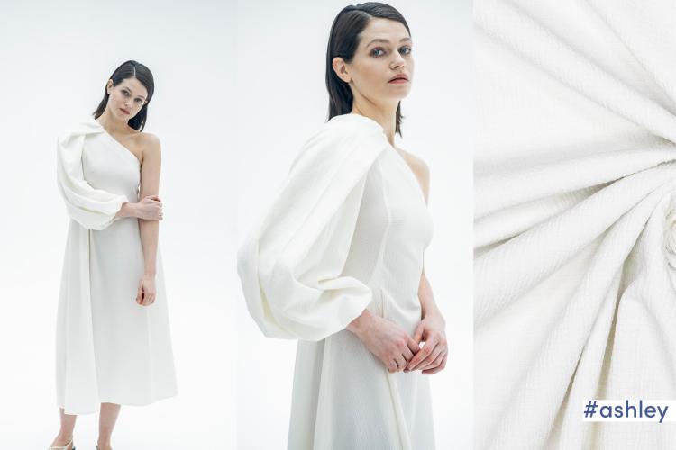 Fibre Mood 28 - FM791031007 "Ashely" OFFWHITE Crinkle Webware Baumwolle, Polyester, Elasthan