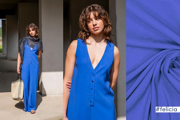 Fibre Mood 29 "Hallie" und "Felicia" Viskose Satin blau - FM792407874
