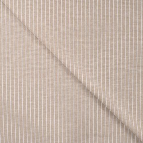 Leinenstoff Beige mit Nadelstreifen