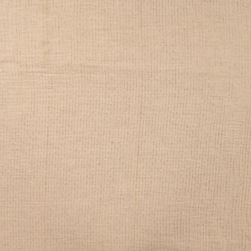 Musselin Stoff Sand mit Gold Lurex Detailaufnahme