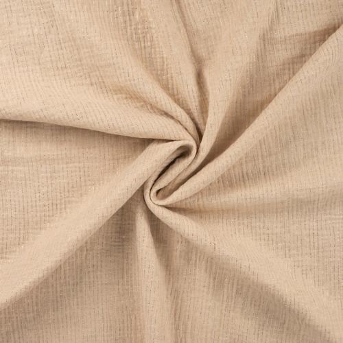 Musselin Stoff Sand mit Gold Lurex