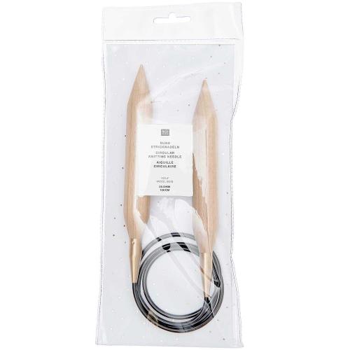 Rico Design Rundstricknadel Bambus 25mm 120cm