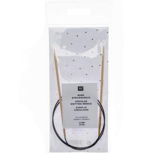 Rico Design Rundstricknadel Bambus 3,0mm 80cm