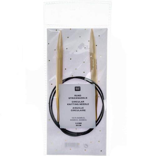 Rico Design Rundstricknadel Bambus 9,0mm 80cm