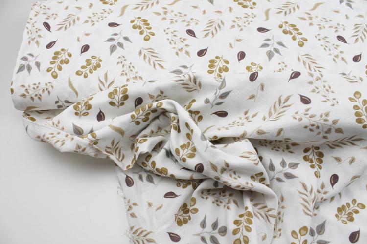 Musselin „Zweige" beige braun