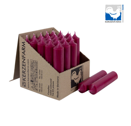 Stabkerze - himbeerrot 10cm lang - 22mm Durchmesser