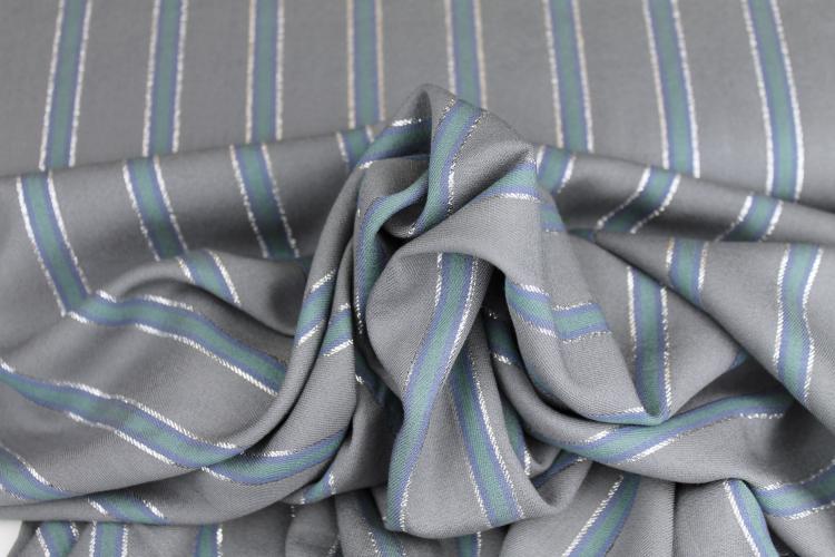Viskose Metallic Stripes – grau