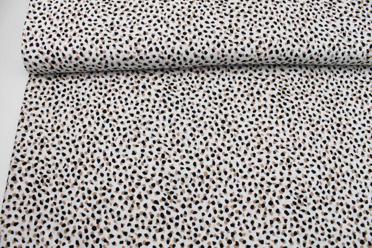Viskose Twill „Funky Dots" - weiß