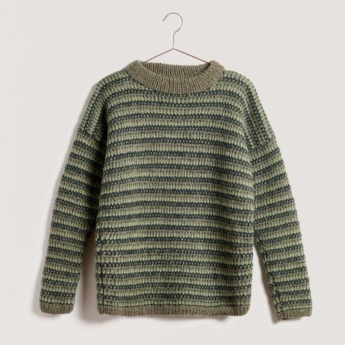 Rico Design Soft Alpaca in Salbei 023 gestreifter Pullover