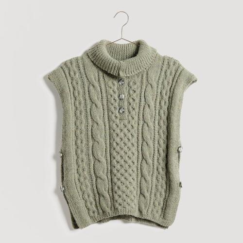 Rico Design Soft Alpaca in Salbei 023 – Pullunder mit Zopfmuster