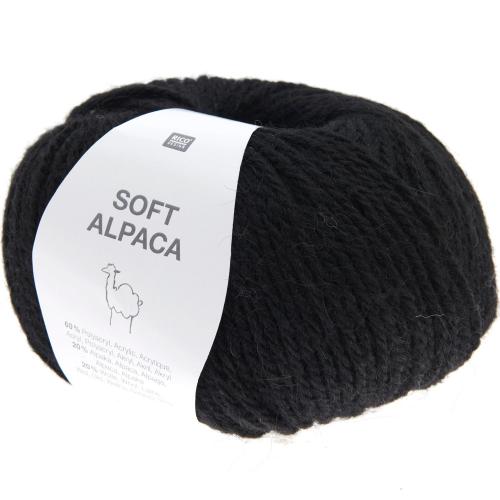 Rico Design Soft Alpaca Wolle Schwarz 014 50g 125m