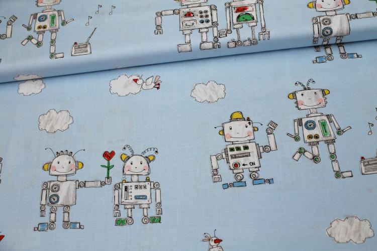 Patchwork "You turn me on" - Michael Miller Roboter