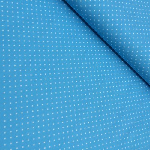 Feine Popeline - hellblau/weiß gepunktet