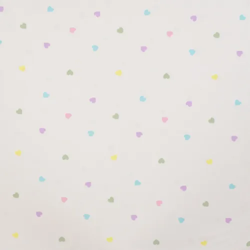 Kinderstoff Herzen bunt weiß Detail