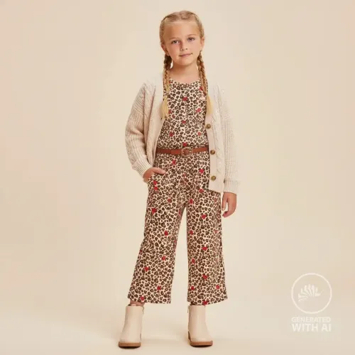 Kinderstoff Leo Herzen rot Detail