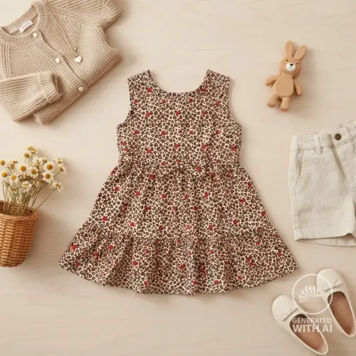 Jersey Stoff Leo Muster mit Herzen elastisch