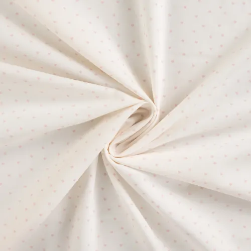 Baumwoll Popeline weiß rosa Herzen Stoff