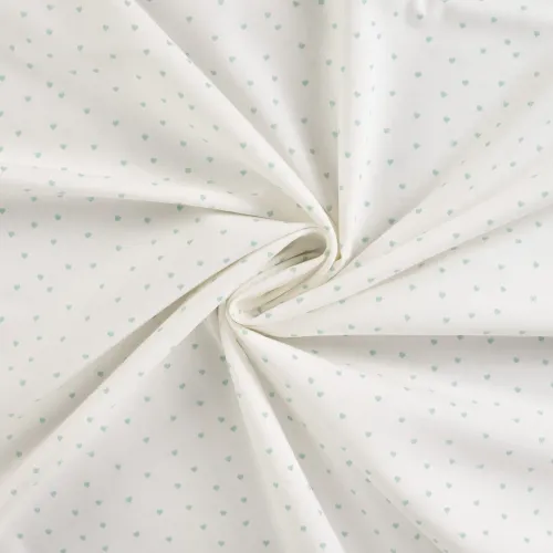 Baumwoll Popeline weiß rosa Herzen Stoff