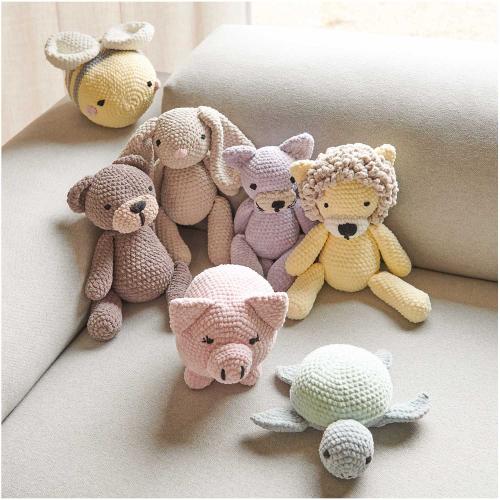 Gehäkelte Kuscheltiere aus Rico Chenillgarn