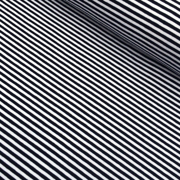 Jersey geringelt schwarz/weiß Stoffe und Nähzubehör Onlineshop