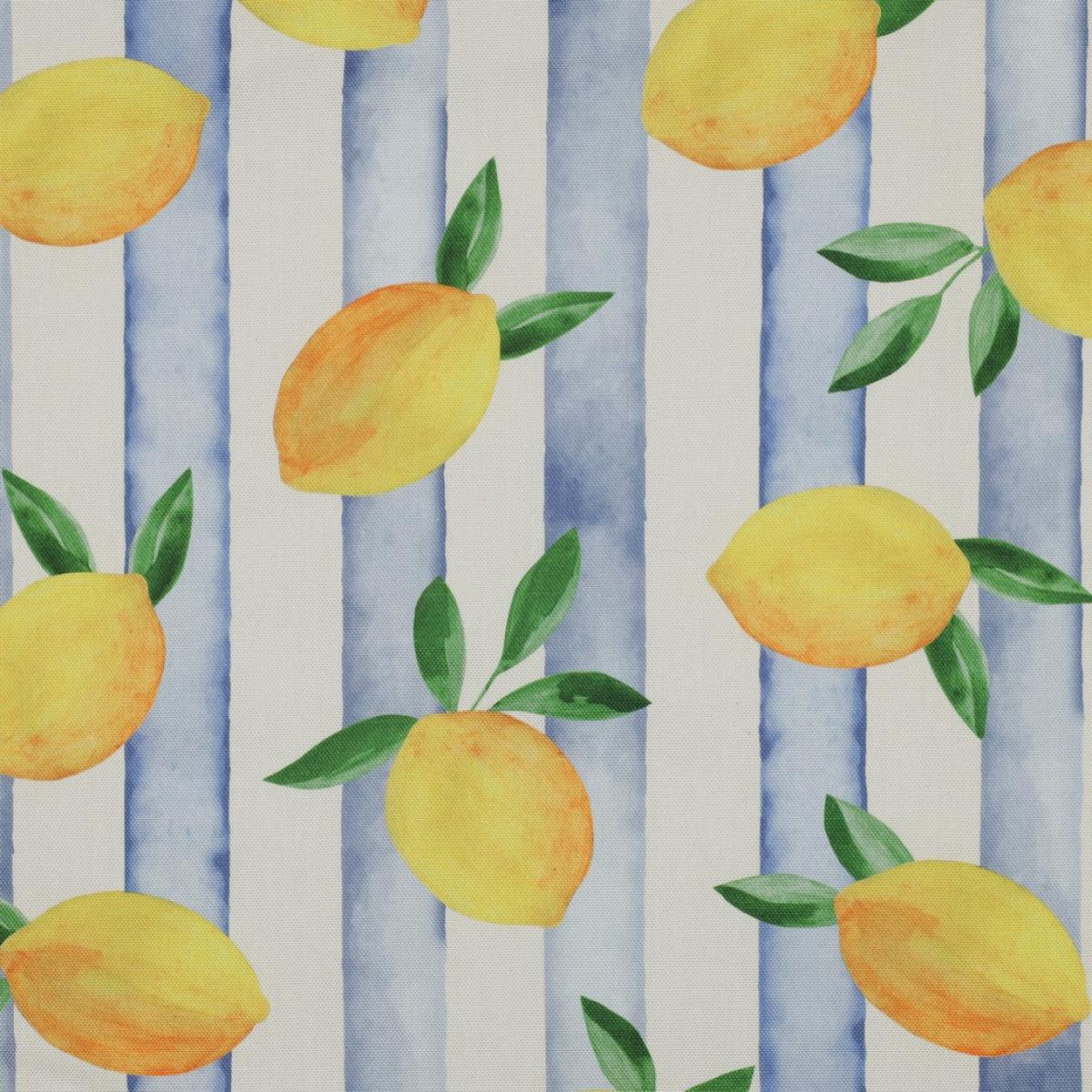 Sommerlicher Baumwoll Canvas mit mediterranem Zitronenmuster