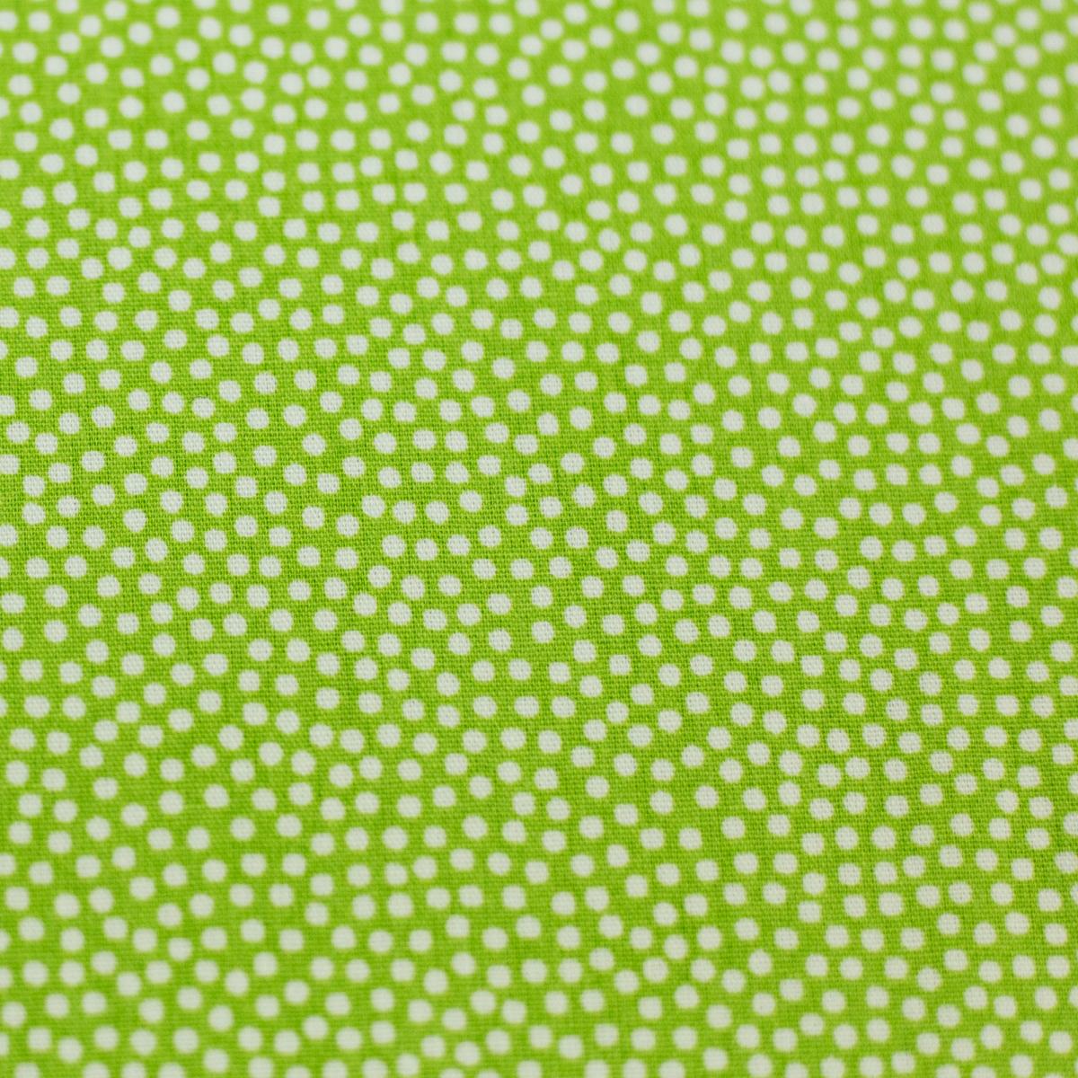 Baumwollwebware Punkte hellgruen weiß Meterware