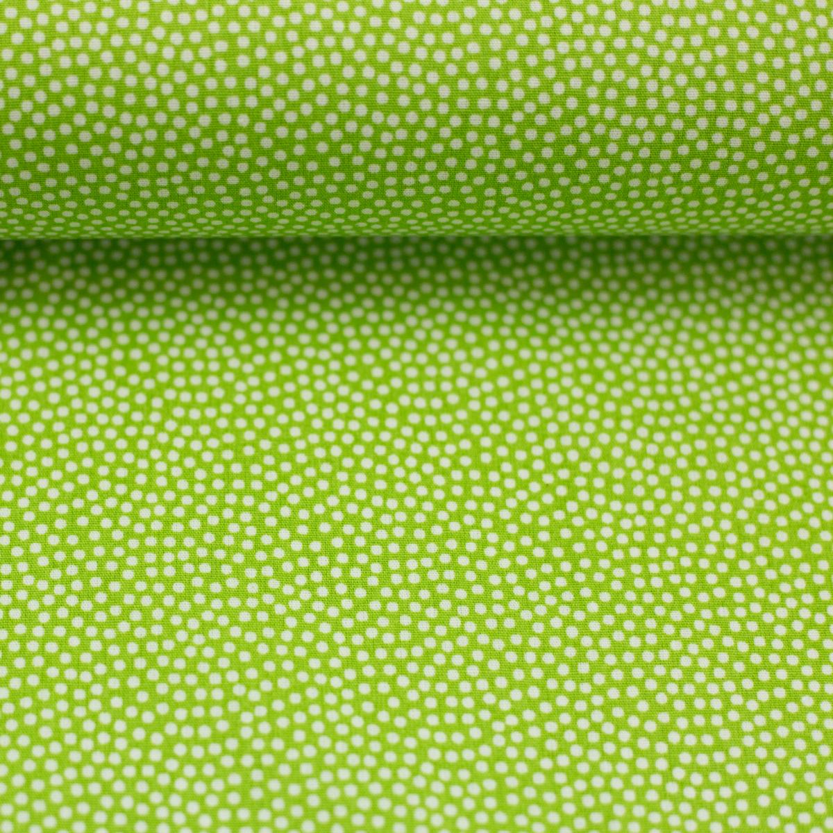 Baumwollstoff Dotty hellgruen weiße Punkte Swafing