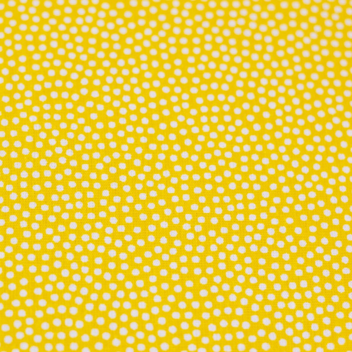 Baumwollwebware Punkte gelb weiß Meterware