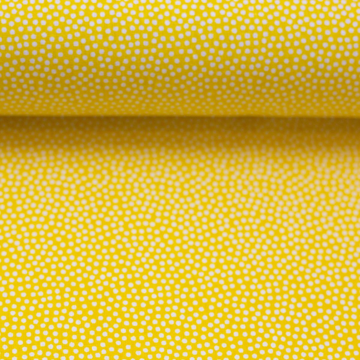Baumwollstoff Dotty gelb weiße Punkte Swafing