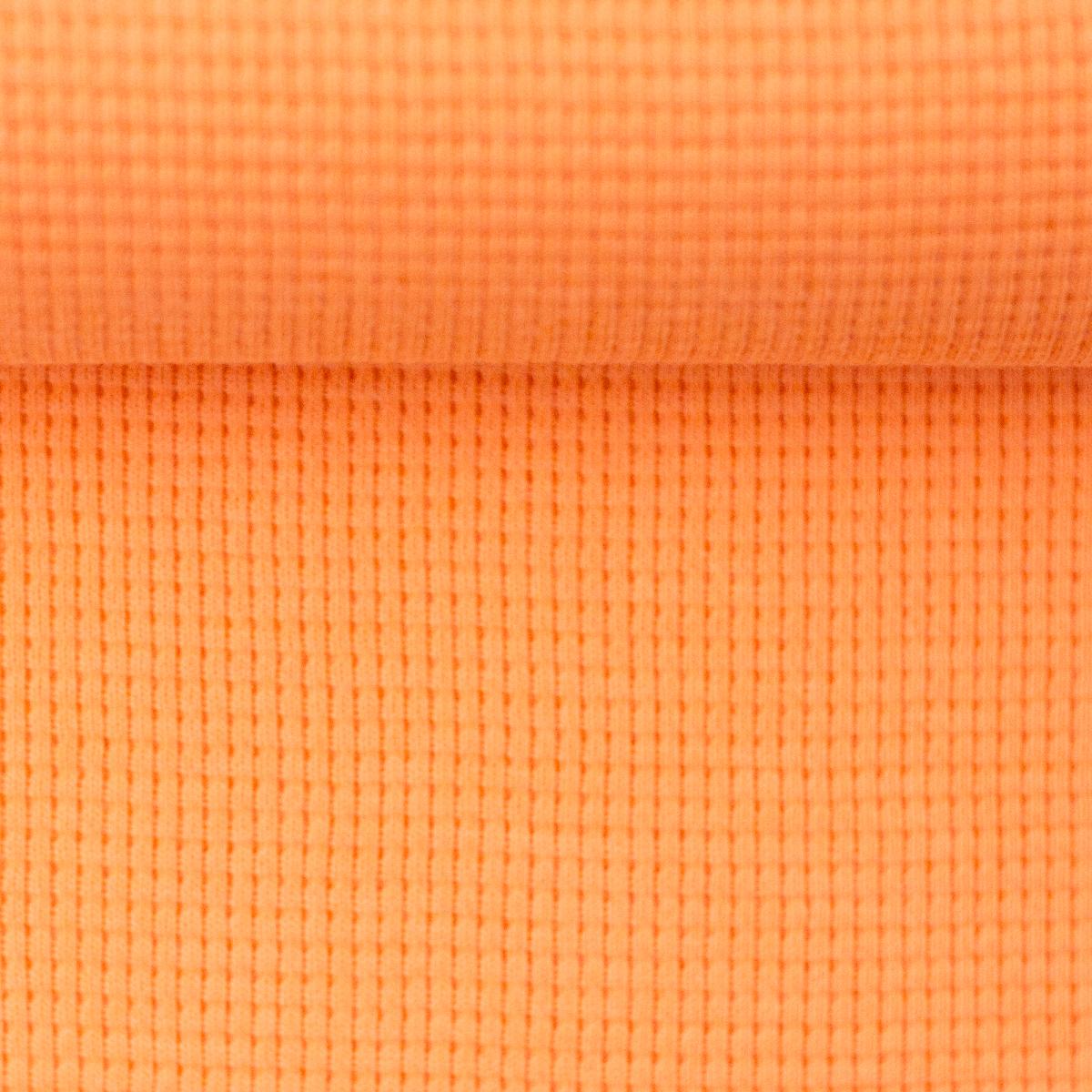 Waffeljersey Clarissa leuchtendes Pfirsich – Swafing