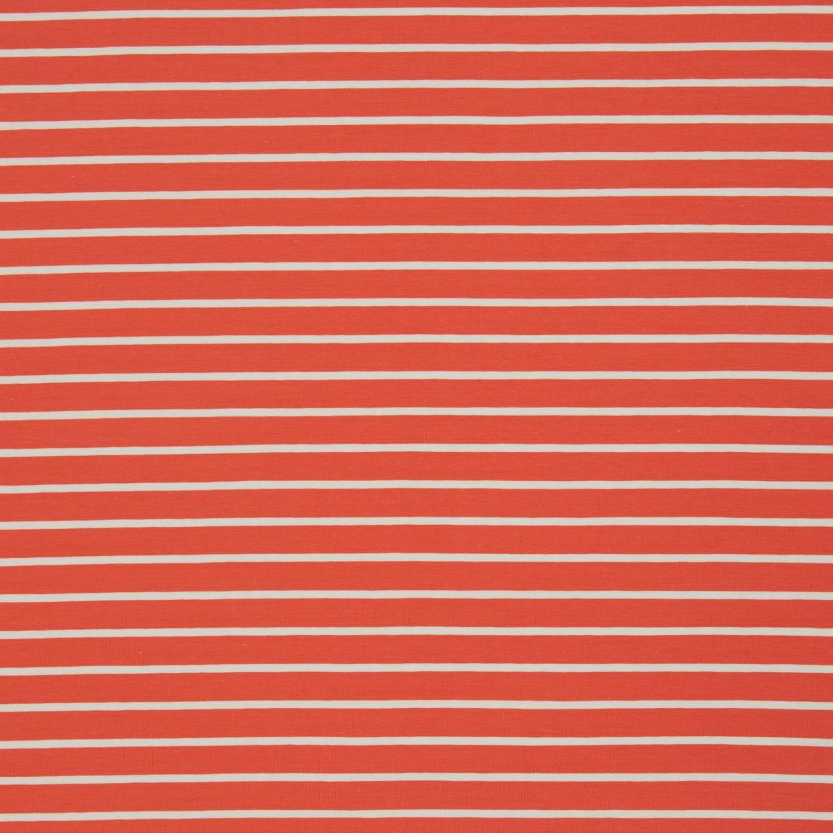 Baumwolljersey Streifen ISA koralle – Swafing Jersey Stoff mit modernem Streifenmuster
