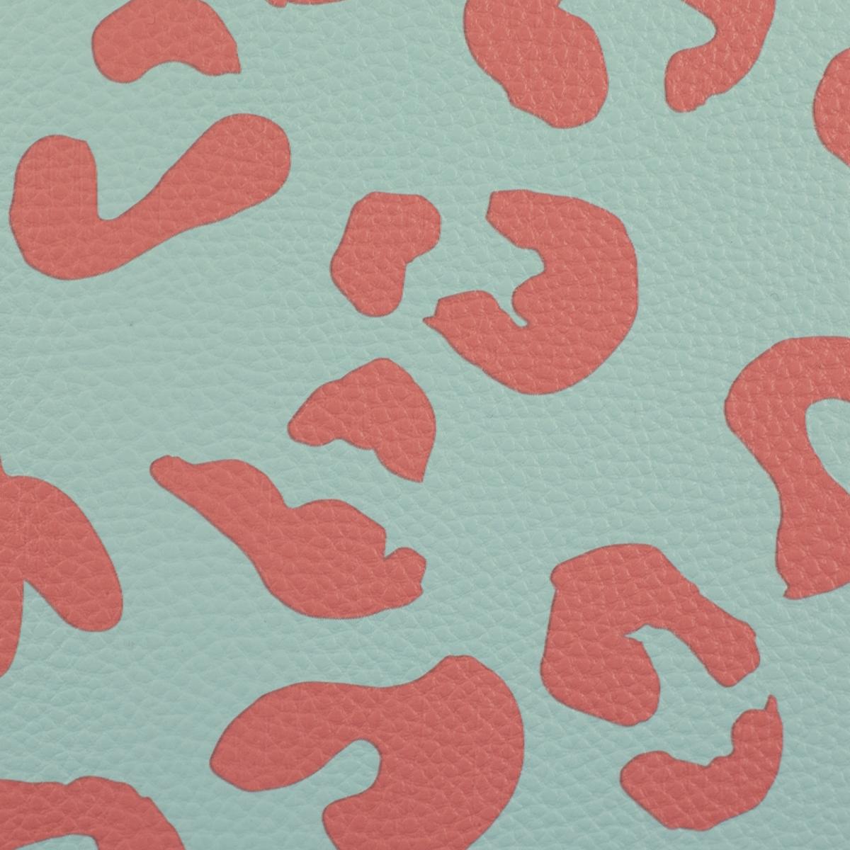 Kunstleder Leo Optik in mint und apricot  Detailansicht