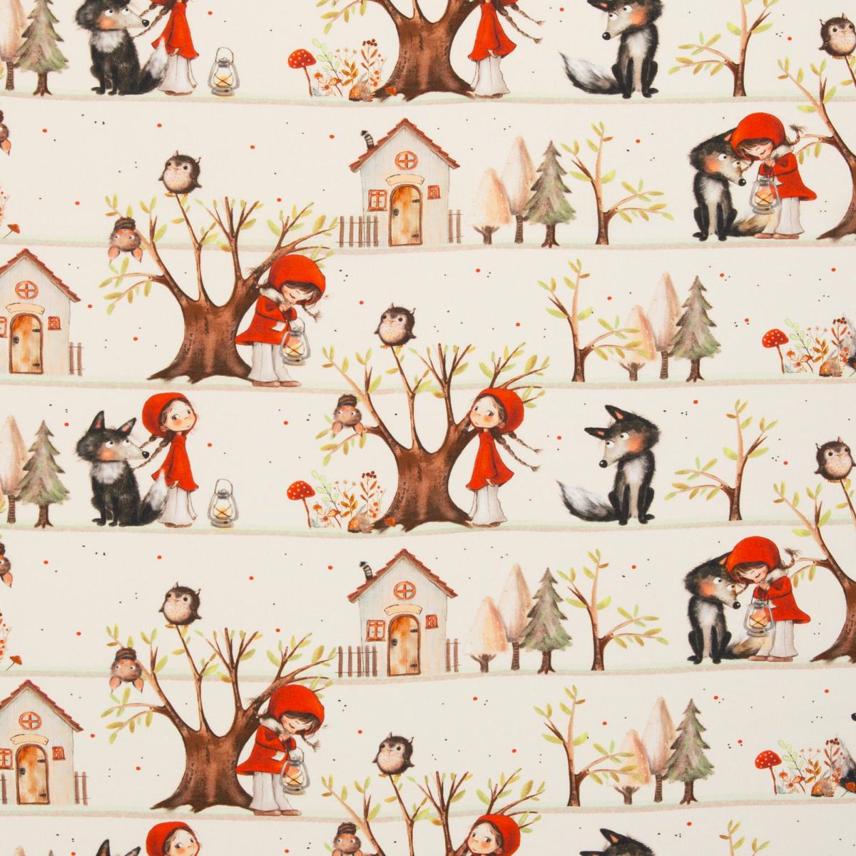 Baumwolle "Fairytale" Kinderstoff Märchen  Rotkäppchen