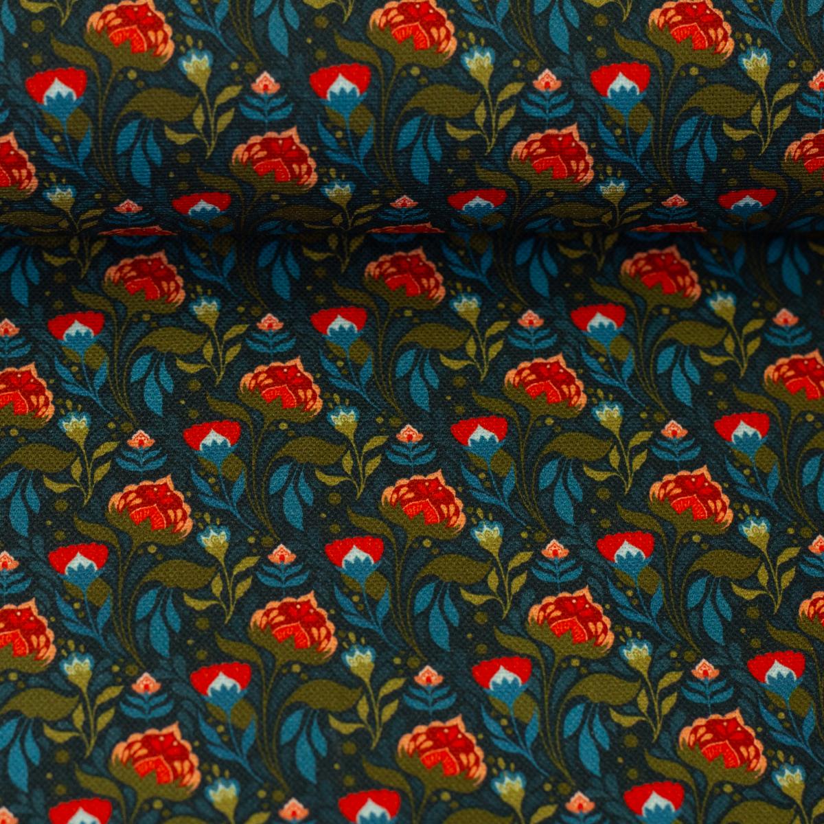 Canvasstoff mit Blumenmuster aus Secrets of Summer von Swafing