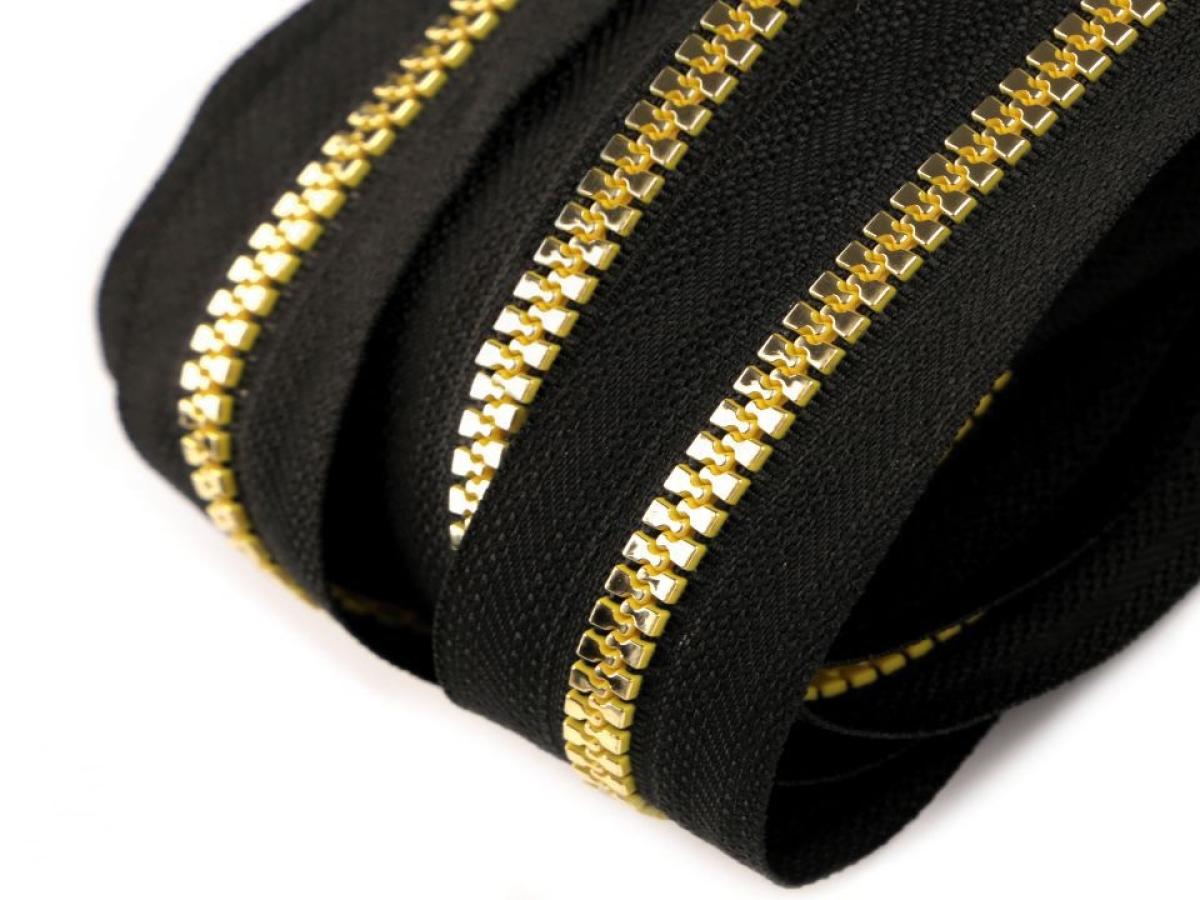 Endlosreißverschluss schwarz/gold 5mm