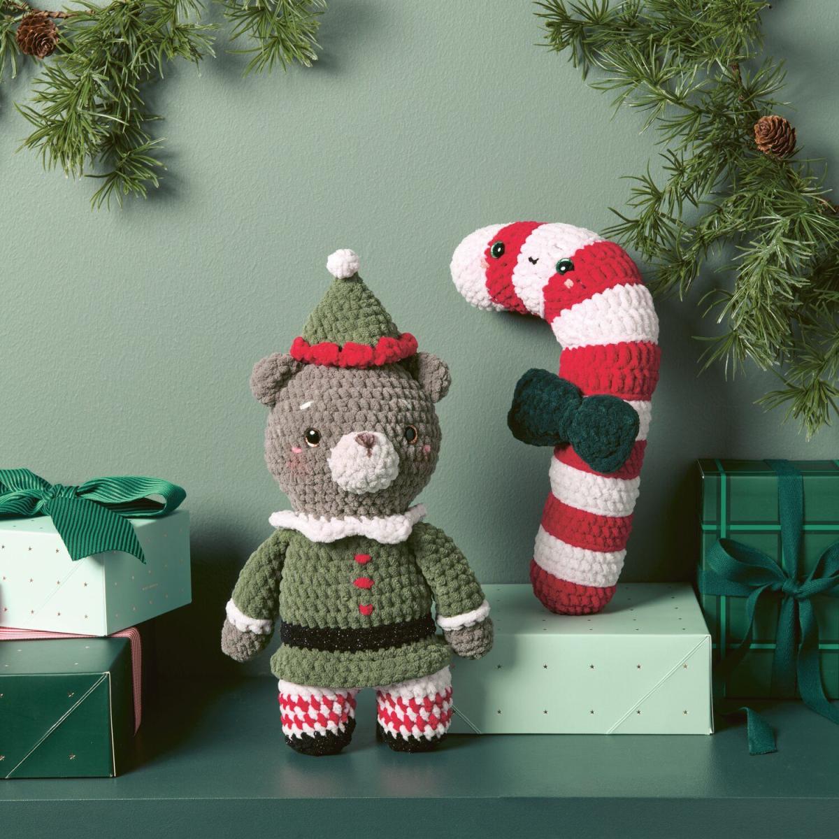 Beispiel Chenillegarn Kuscheltier gehäkelt