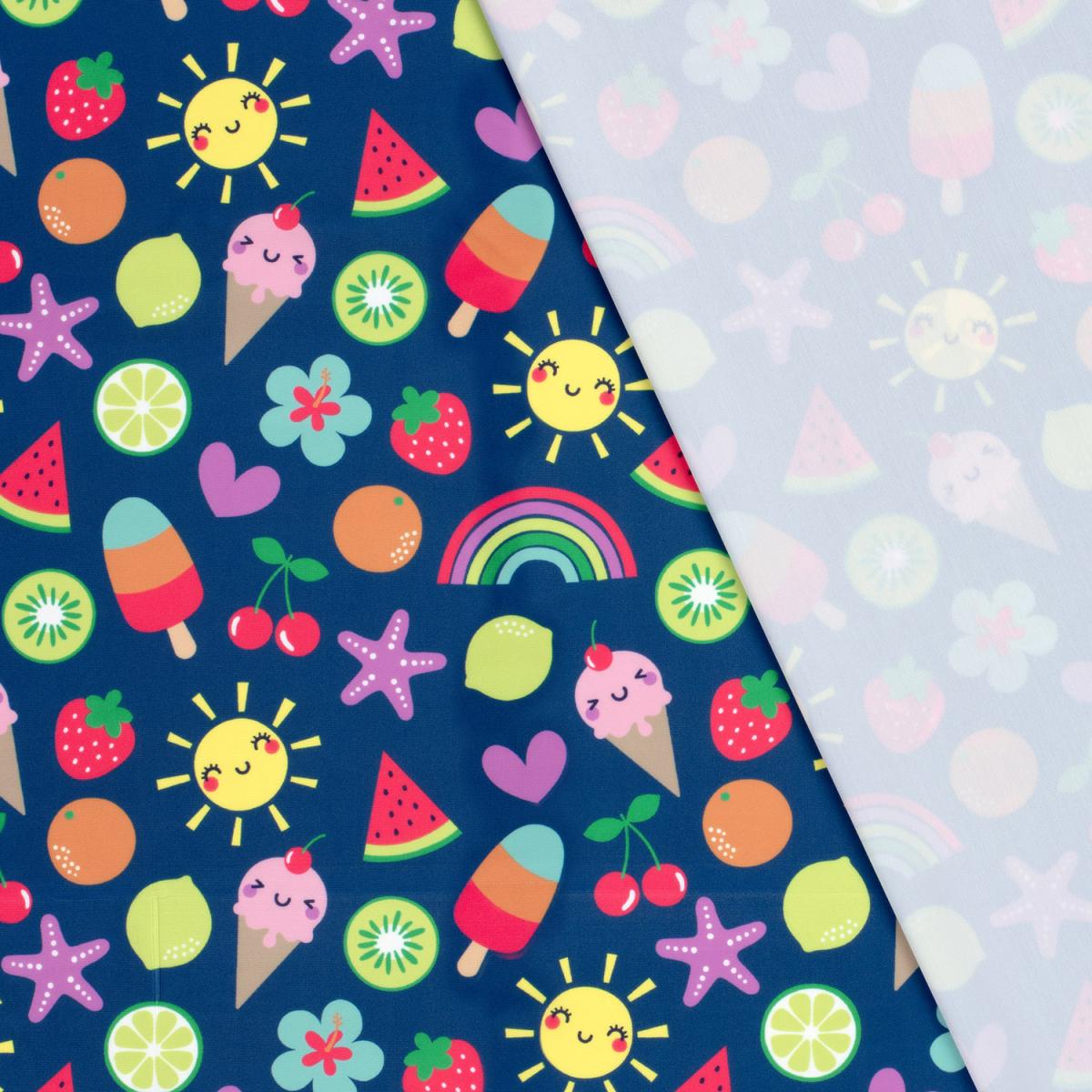 Badelycra Badestoff Regenbogen - Eis - Kirschen - Sonne