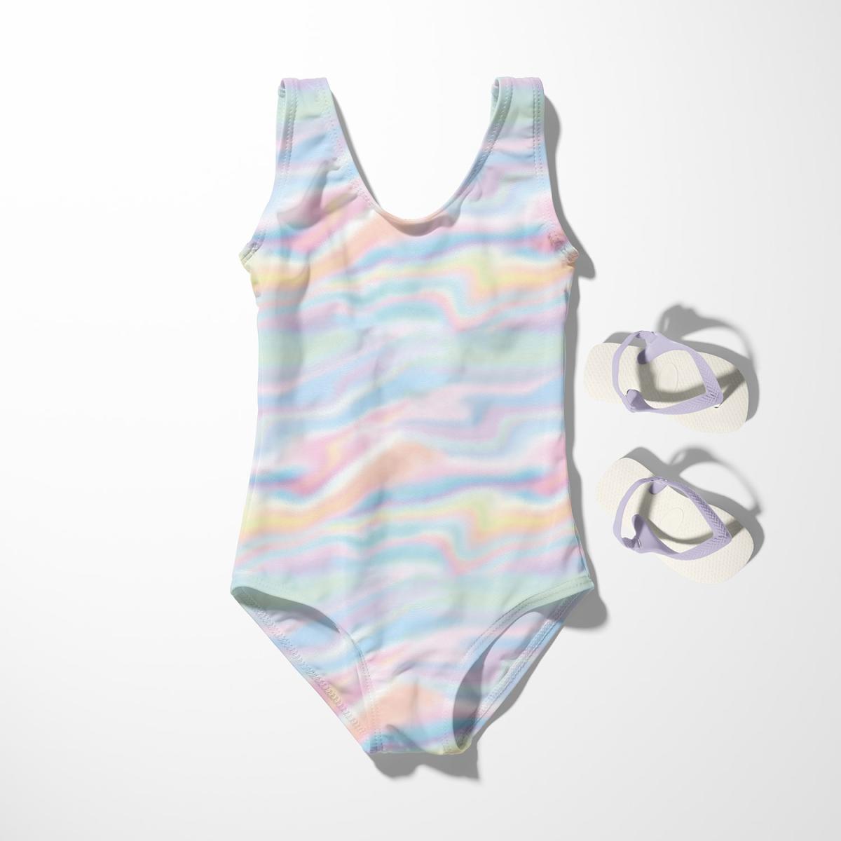 Badelycra Badestoff Regenbogen Wellen