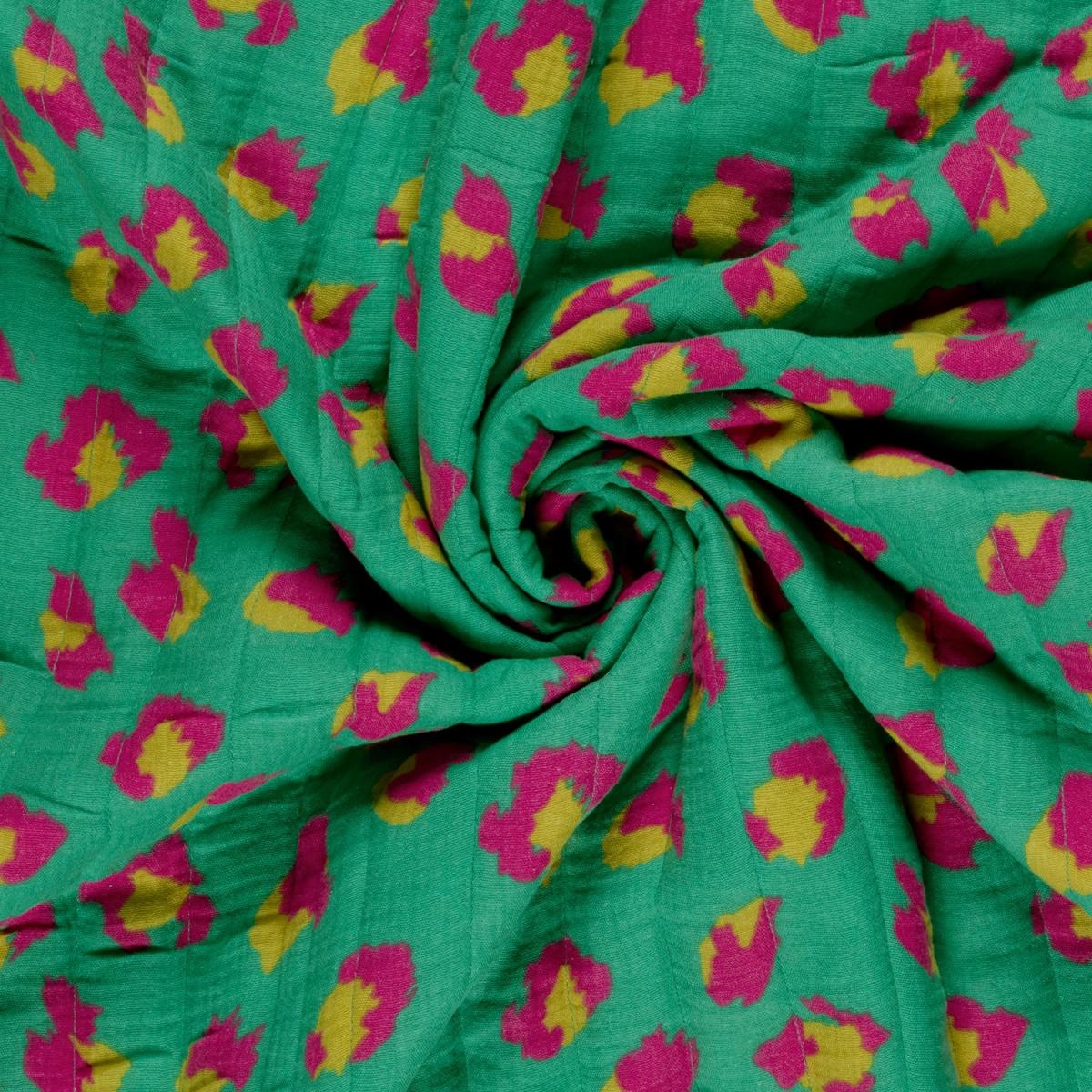 Wendestoff aus Baumwolle mit Blumen- und Animal Print