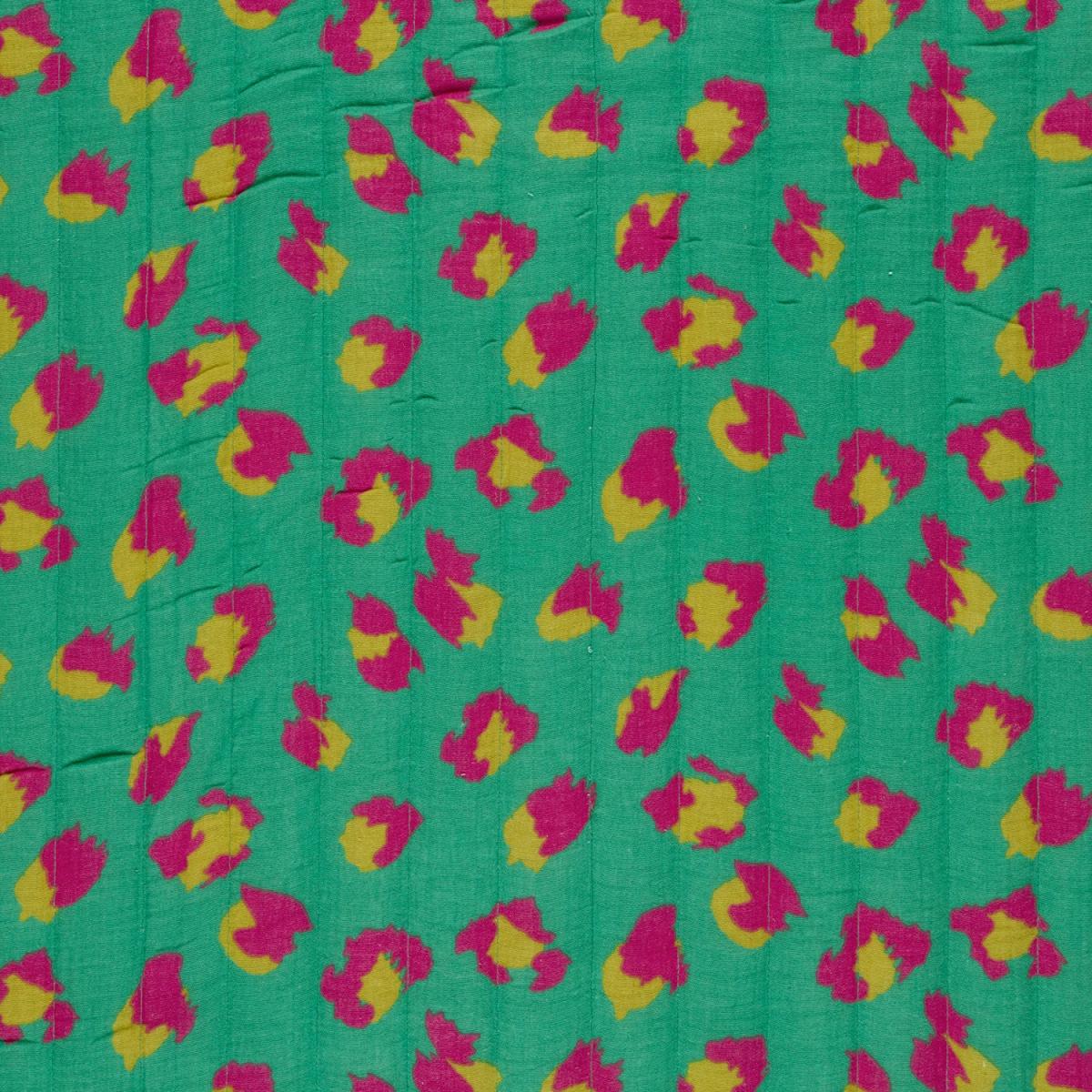 Quilted Musselin in Pink Petrol und Gelb