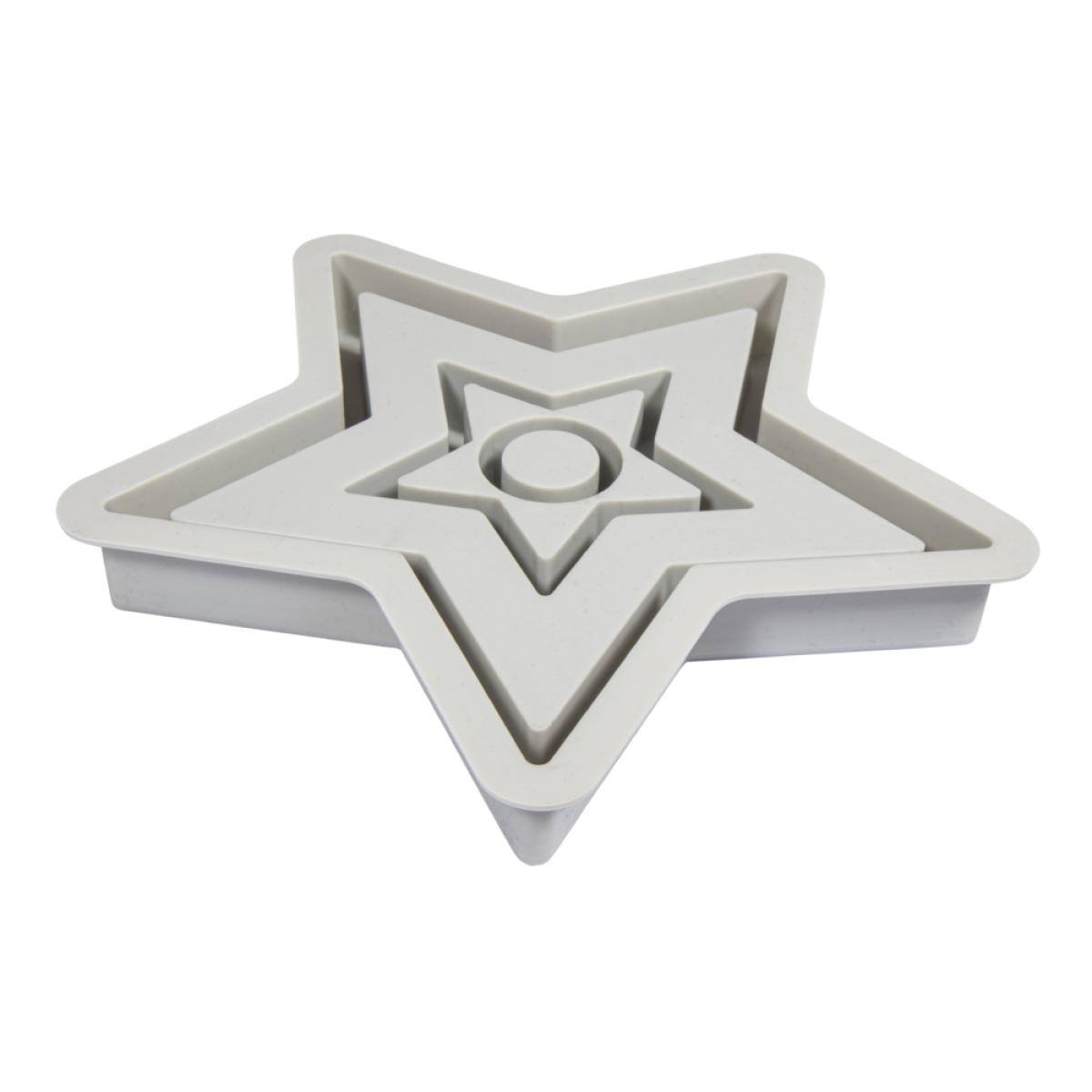 Silikon Gießform Kerzenständer Stern Rayherx12x2cm+8,5x7x2cm