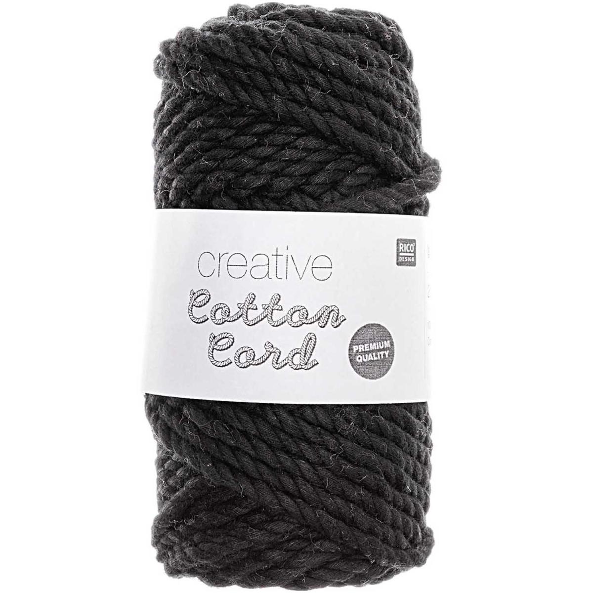 Rico Design Creative Cotton Cord Makramee-Garn 130g 25m - schwarz