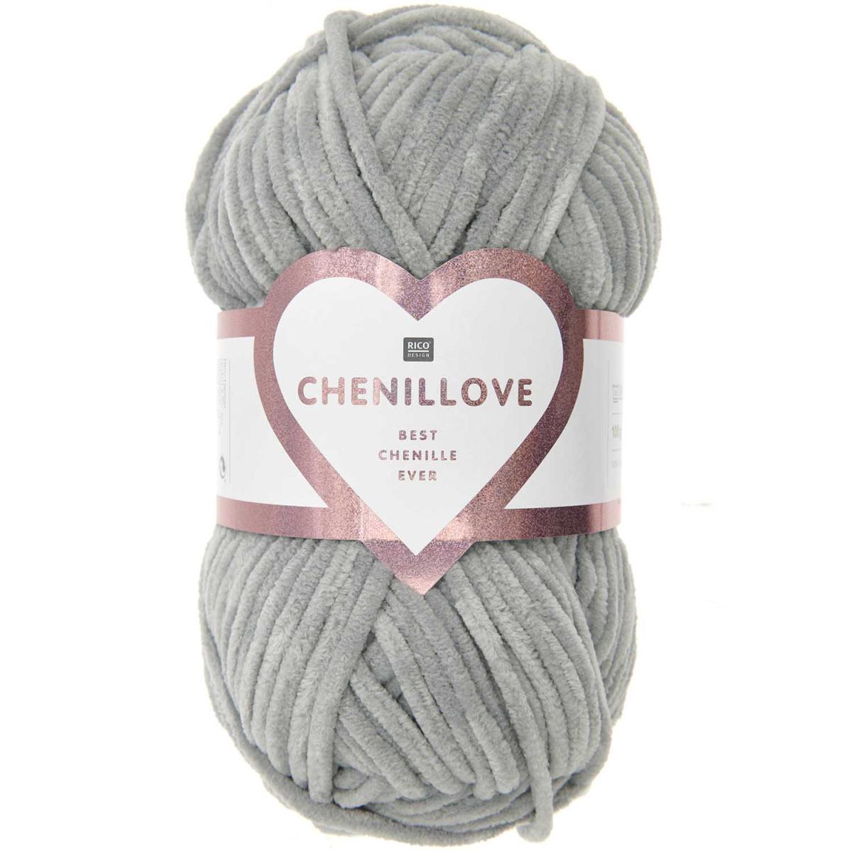 Rico Chenillove Chenillegarn grau